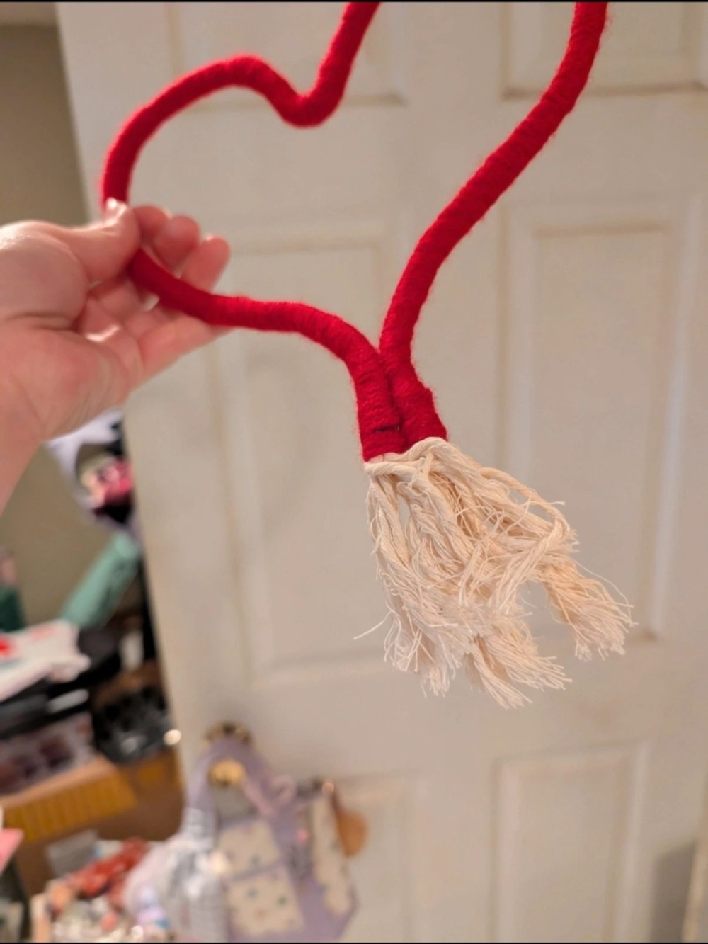 Red Heart-Shaped Rope Ornament - Picture 9 of 10